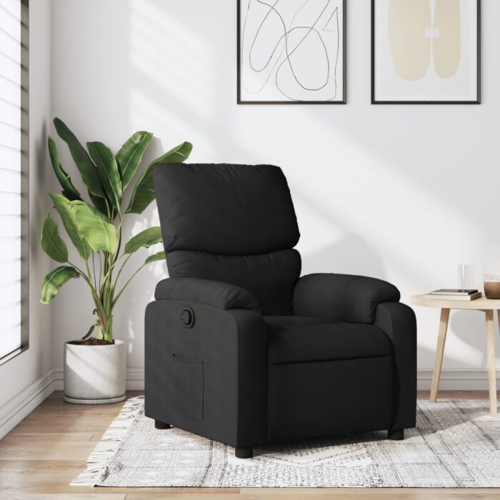 Fauteuil inclinable Noir Tissu – Image 1