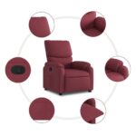 Fauteuil inclinable Rouge bordeaux Tissu – Image 5