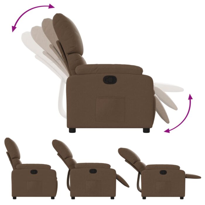Fauteuil inclinable Marron Tissu – Image 4
