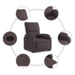 Fauteuil inclinable Marron foncé Tissu – Image 5