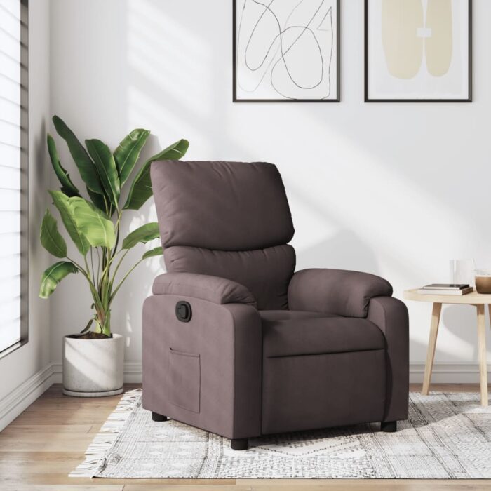 Fauteuil inclinable Marron foncé Tissu – Image 1