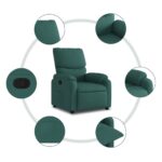 Fauteuil inclinable Vert foncé Tissu – Image 5