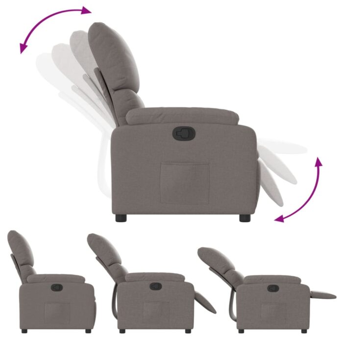 Fauteuil inclinable Taupe Tissu – Image 4