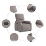 Fauteuil inclinable Taupe Tissu – Image 5