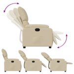 Fauteuil inclinable Crème Tissu – Image 4