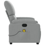 Fauteuil de massage inclinable Gris clair Tissu – Image 3