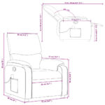 Fauteuil de massage inclinable Gris foncé Tissu – Image 11