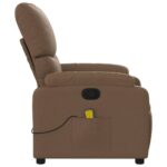 Fauteuil de massage inclinable Marron Tissu – Image 3