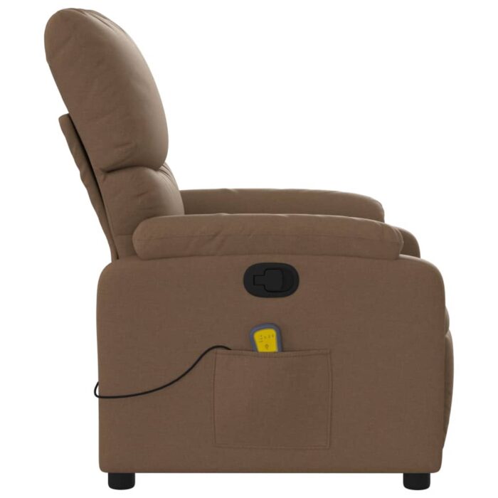Fauteuil de massage inclinable Marron Tissu – Image 3