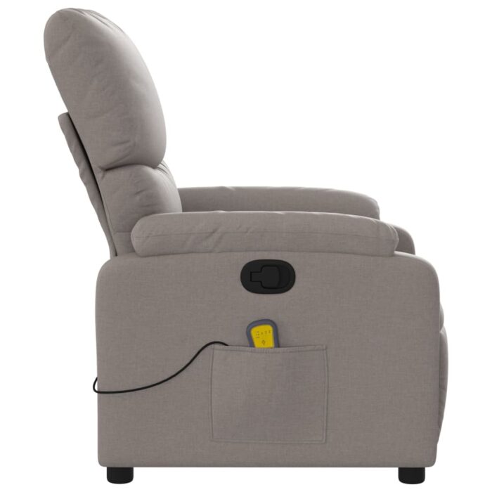 Fauteuil de massage inclinable Taupe Tissu – Image 3