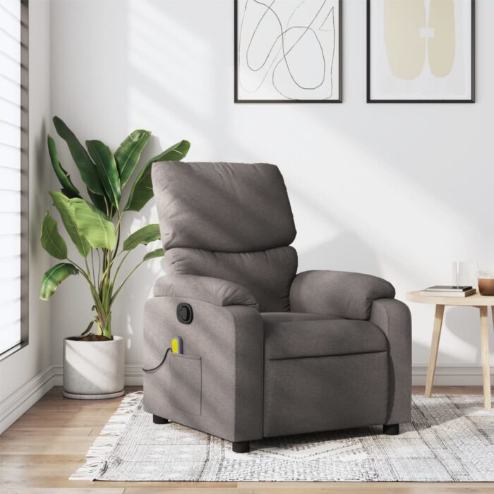 Fauteuil de massage inclinable Taupe Tissu – Image 1