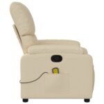 Fauteuil de massage inclinable Crème Tissu – Image 3