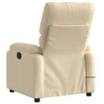 Fauteuil de massage inclinable Crème Tissu – Image 4