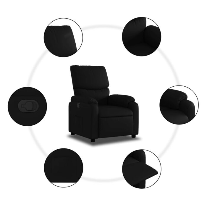 Fauteuil inclinable Noir Similicuir – Image 5