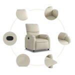 Fauteuil inclinable Crème Similicuir – Image 5