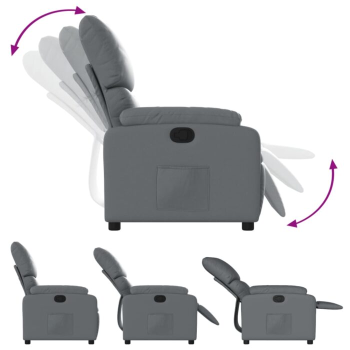 Fauteuil inclinable Gris Similicuir – Image 4