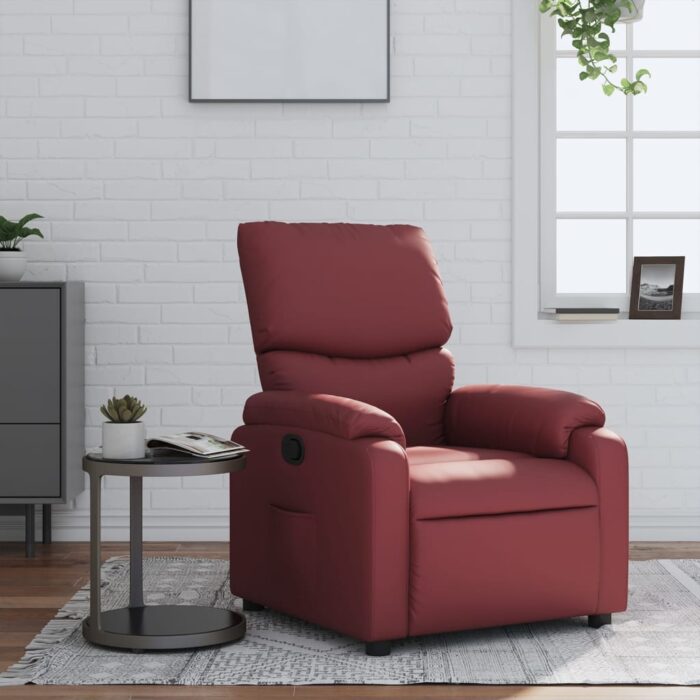 Fauteuil inclinable Rouge bordeaux Similicuir – Image 1