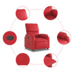 Fauteuil inclinable Rouge Similicuir – Image 5