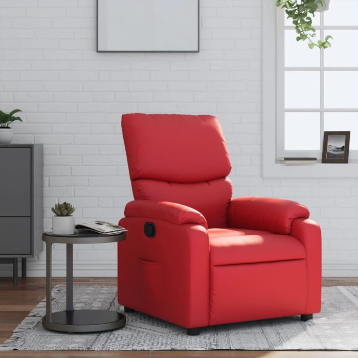 Fauteuil inclinable Rouge Similicuir – Image 1