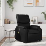 Fauteuil de massage inclinable Noir Similicuir