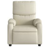 Fauteuil inclinable de massage Crème Similicuir – Image 2