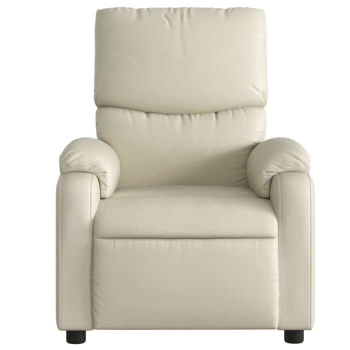 Fauteuil inclinable de massage Crème Similicuir – Image 2