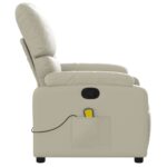 Fauteuil inclinable de massage Crème Similicuir – Image 3