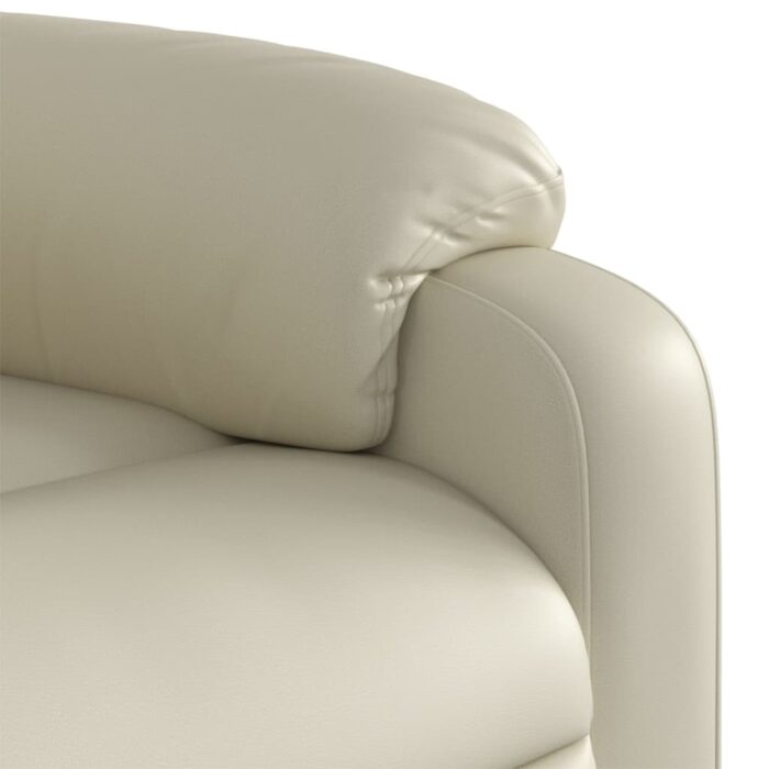 Fauteuil inclinable de massage Crème Similicuir – Image 7