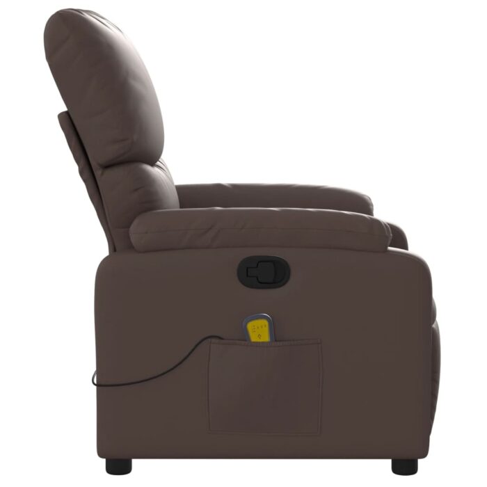 Fauteuil de massage inclinable Marron Similicuir – Image 3