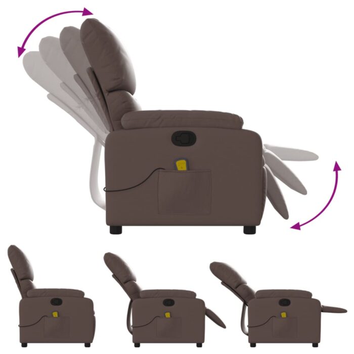 Fauteuil de massage inclinable Marron Similicuir – Image 5