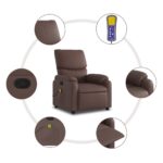 Fauteuil de massage inclinable Marron Similicuir – Image 6