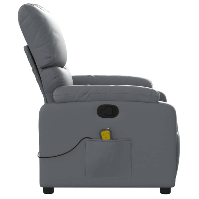Fauteuil de massage inclinable Gris Similicuir – Image 3