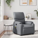 Fauteuil de massage inclinable Gris Similicuir