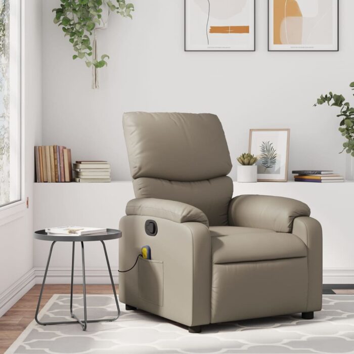 Fauteuil de massage inclinable Cappuccino Similicuir – Image 1