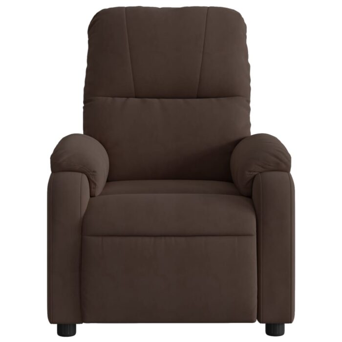 Fauteuil inclinable marron tissu microfibre – Image 4