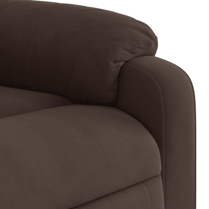 Fauteuil inclinable marron tissu microfibre – Image 6