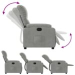 Fauteuil inclinable gris clair tissu microfibre – Image 2