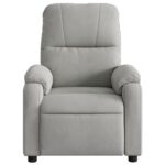 Fauteuil inclinable gris clair tissu microfibre – Image 4