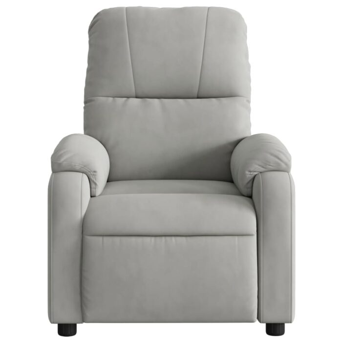 Fauteuil inclinable gris clair tissu microfibre – Image 4
