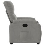 Fauteuil inclinable gris clair tissu microfibre – Image 5