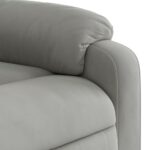 Fauteuil inclinable gris clair tissu microfibre – Image 6