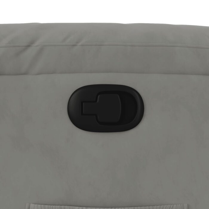 Fauteuil inclinable gris clair tissu microfibre – Image 7