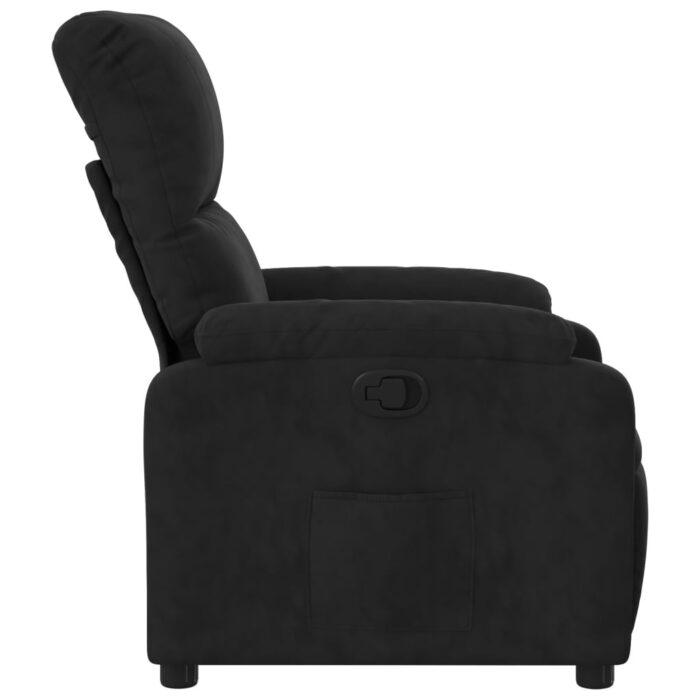Fauteuil inclinable noir tissu microfibre – Image 5