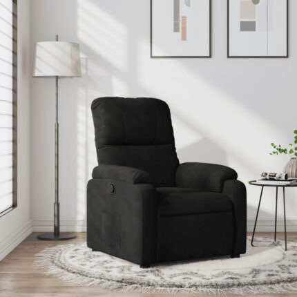 Fauteuil inclinable noir tissu microfibre