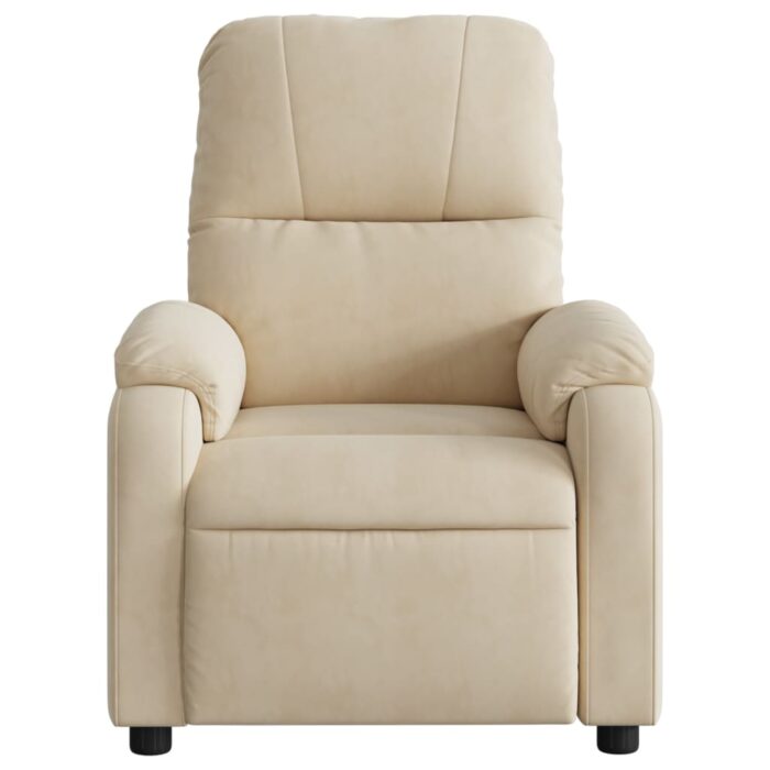 Fauteuil inclinable crème tissu microfibre – Image 4