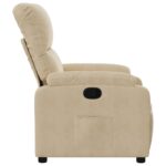 Fauteuil inclinable crème tissu microfibre – Image 5