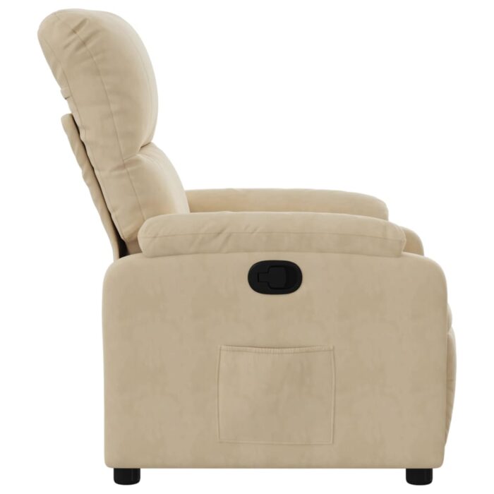Fauteuil inclinable crème tissu microfibre – Image 5