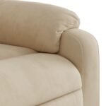 Fauteuil inclinable crème tissu microfibre – Image 6