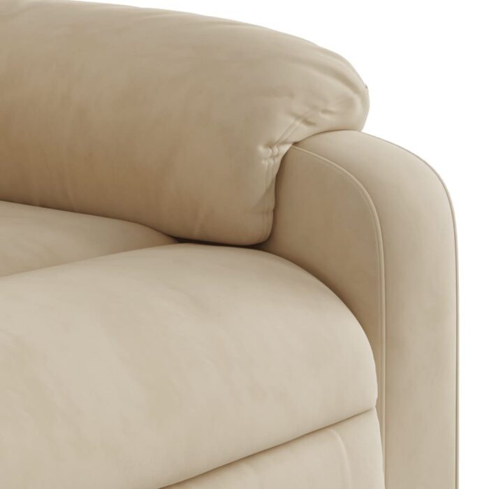 Fauteuil inclinable crème tissu microfibre – Image 6
