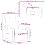 Fauteuil inclinable crème tissu microfibre – Image 9